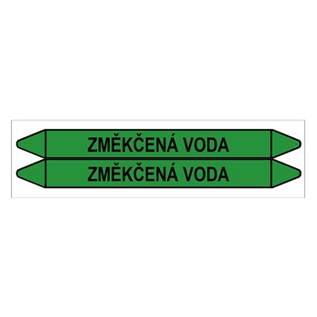 Značení potrubí, změkčená voda,2 ks, 450 × 52 mm